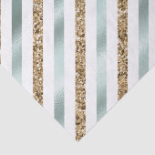 Chique Mint Wit Goud Glitter Strepen Tissuepapier (Detail)