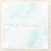 Chique mint witte gouden bruidsdouche glazen onderzetter (Achterkant)