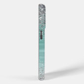 Chique Mint Zilver Glitter Sparkle Case-Mate iPhone Case (Achterkant / Rechts)
