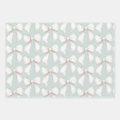 Chique Mintgroene Witte Harten Strikken Bruidsdouc Inpakpapier Vel (Voorkant)