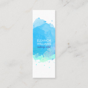 Chique Modern Blauw Waterverf Blot Square Mini Visitekaartje