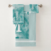 Chique modern Blauwgroen en stoffig blauw marmer m