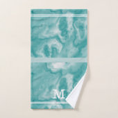 Chique modern Blauwgroen en stoffig blauw marmer m Bad Handdoek (Handdoek)