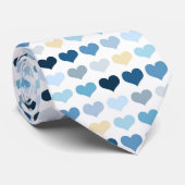 Chique Modern Blue Hearts Valentijnsdag Stropdas (Opgerold)