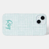 Chique Modern Bord Aqua Blauwgroen Hand getekende  Case-Mate iPhone Case (Achterkant (horizontaal))