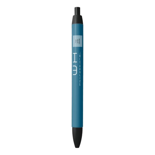 Chique Modern Business Blauw Zwarte Inkt Pen (Voorkant Verticaal)