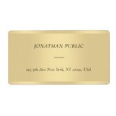 Chique Modern Cursive Font Sjabloon Gold Verzendin Etiket (Voorkant)