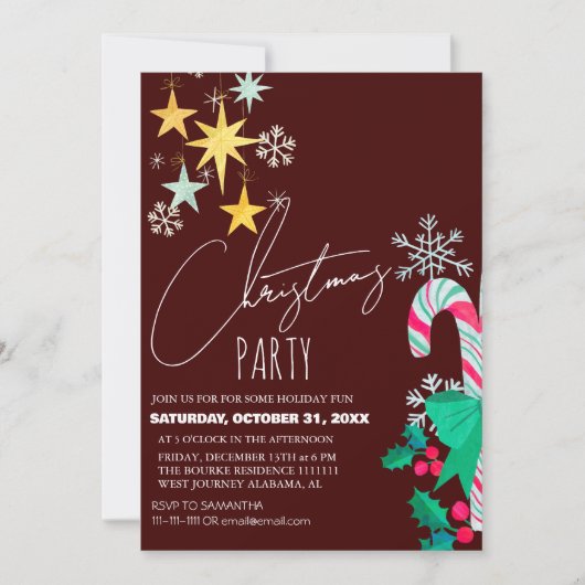 Chique Modern Elegant Script Kerstfeest Kaart (Voorkant)