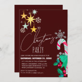 Chique Modern Elegant Script Kerstfeest Kaart (Voorkant / Achterkant)