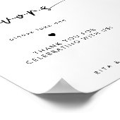 Chique Modern Favor Bruiloft Tafel Teken Poster (Hoek)