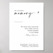 Chique Modern In Loving Memory Trouwbord Poster (Voorkant)