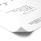 Chique Modern In Loving Memory Trouwbord Poster (Hoek)