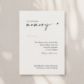 Chique Modern In Loving Memory Trouwbord Poster