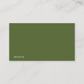 Chique Modern Logo Olive Green Professional Visitekaartje (Achterkant)