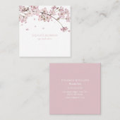 Chique Modern  Roze Bloesemvierkant Vierkante Visitekaartje (Voorkant / Achterkant)