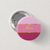 chique modern roze goud Naam Ronde Button 3,2 Cm (Voorkant /achterkant)