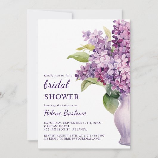 Chique Modern Rustiek Elegant Lila Vrijgezellenfee Kaart (Voorkant)