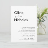Chique Modern Typografie Script Monogram Bruiloft Kaart (Staand voorkant)