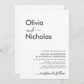 Chique Modern Typografie Script Monogram Bruiloft Kaart (Voorkant / Achterkant)