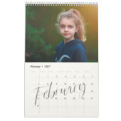 Chique Modern Waterverf Script Multi Foto Kalender (Feb 2027)