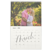 Chique Modern Waterverf Script Multi Foto Kalender (Mar 2026)