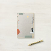 Chique Modern Whimsical Bird Elegant Trendy Abstra Post-it® Notes (Op bureau)