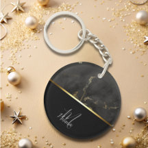 Chique modern Zwart grijs marmer goud monogram