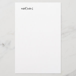 Chique Modern Zwart Wit Je Naam Minimalistisch Briefpapier