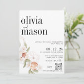 Chique moderne budget bruiloft uitnodiging w / RSV (Staand voorkant)