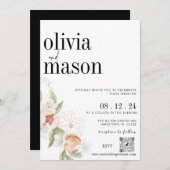 Chique moderne budget bruiloft uitnodiging w / RSV (Voorkant / Achterkant)