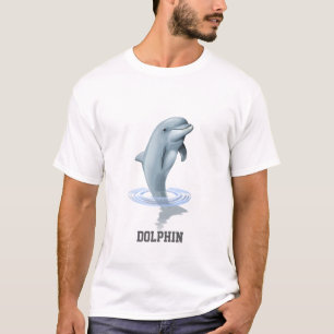 Chique moderne dolfijn & tekst t-shirt