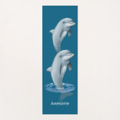 Chique Moderne Dolfijnen & Tekst op Ocean Blue Yogamat (Voorkant)