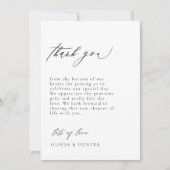 Chique moderne foto zwart & wit bruiloft bedankkaart (Voorkant)