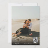 Chique moderne foto zwart & wit bruiloft kaart (Achterkant)