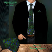 Chique moderne groene diamantgradiëntpatroon stropdas