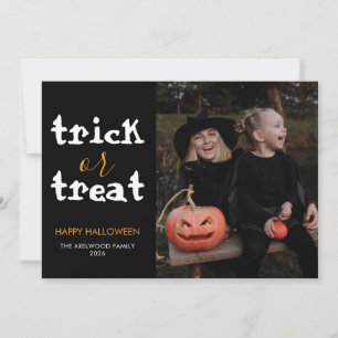 Chique & Moderne Halloween Familie Foto Feestdagenkaart