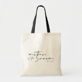 Chique moderne kalligrafie moeder van de bruidegom tote bag (Voorkant)