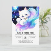 Chique moderne kitten verjaardag kaart (Staand voorkant)