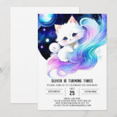 Chique moderne kitten verjaardag kaart (Voorkant / Achterkant)