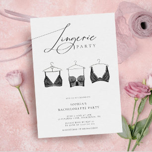 Chique moderne lingerie vrijgezellenfeest kaart