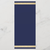 Chique moderne marine blauw goud luxe bruiloft pro programma (Achterkant)