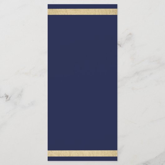 Chique moderne marine blauw goud luxe bruiloft pro programma (Achterkant)