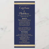 Chique moderne marine blauw goud luxe bruiloft pro programma (Voorkant)