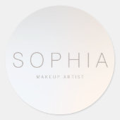 Chique Moderne Minimalistische Schoonheidssalon Ronde Sticker (Voorkant)