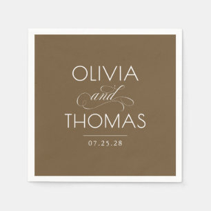 Chique Moderne Minimalistische Typografie Bruiloft Servet