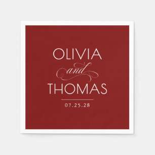 Chique Moderne Minimalistische Typografie Rode Huw Servet