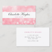 Chique moderne roze glitter visitekaartje (Voorkant / Achterkant)