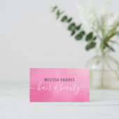 Chique moderne roze glitter visitekaartje (Staand voorkant)