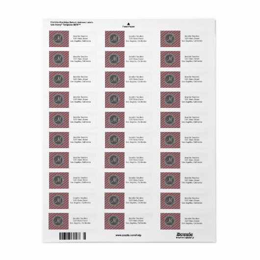 CHIQUE MODERNE WIJNSTREPEN EN MONOGRAM ETIKET (Full Sheet)