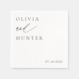 Chique moderne zwart & wit bruiloft servet